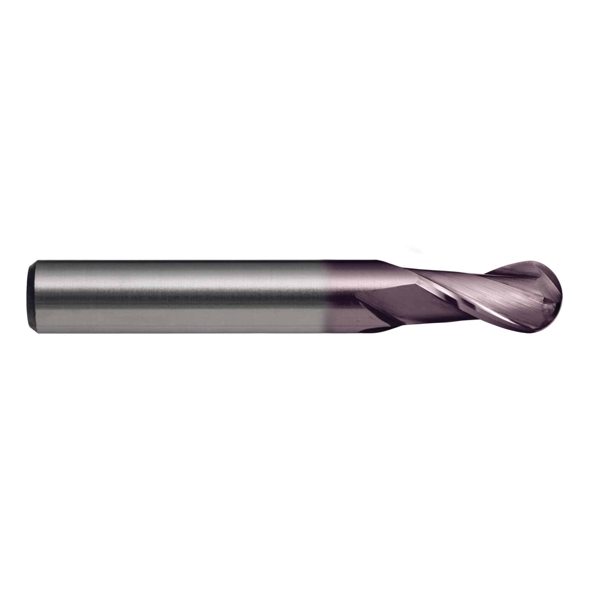 RedLine Tools 0.3750 6.0000 OAL Bright Single End Ball Carbide End Mill RE13525 3/8 30° Helix Angle 1.5000 Flute Length 4 Flute Uncoated 